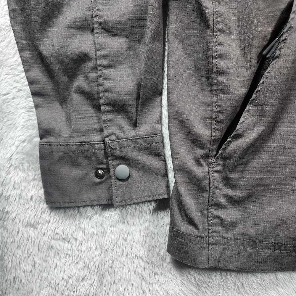 PrAna Jacket Mens XL Gray Hooded Windbreaker Softshell‎ Full Zip Pockets Outdoor